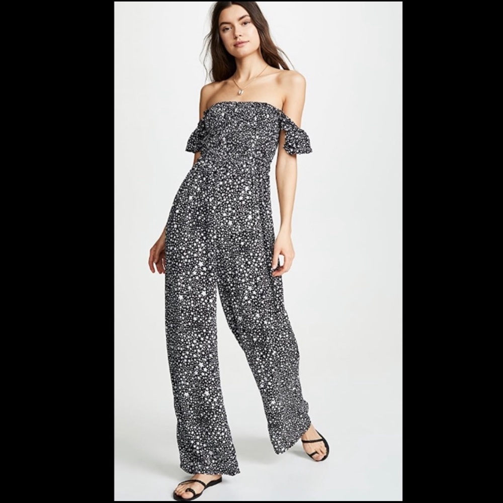 Tiare Hawaii black star print Jade Jumpsuit
